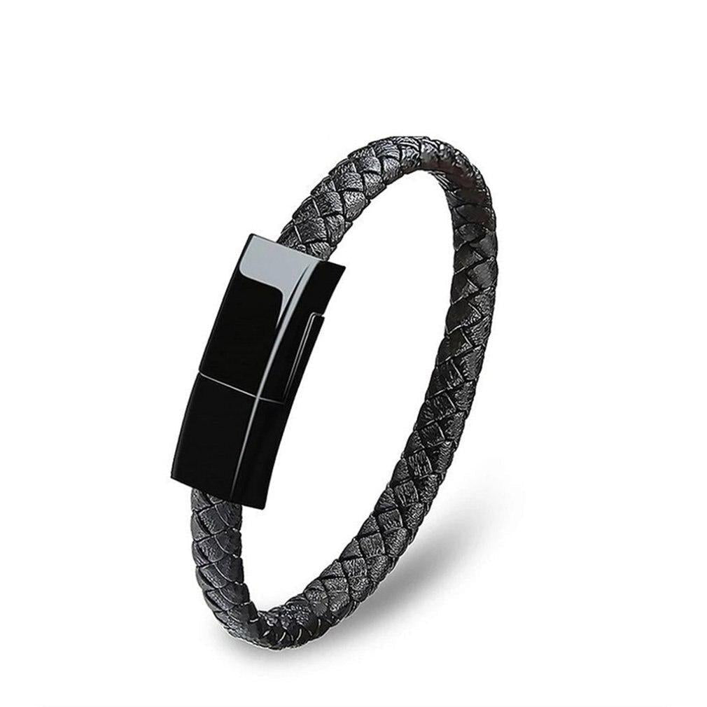 Leather Mini USB Bracelet Data Charging Cable - Lux Buy