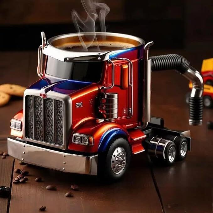 Handcrafted Semi-Truck Shaped Coffee Mug