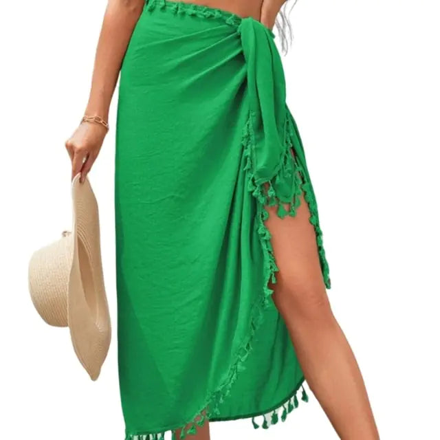 Womens Long Beach Cover Up Sarong - Lux Buy