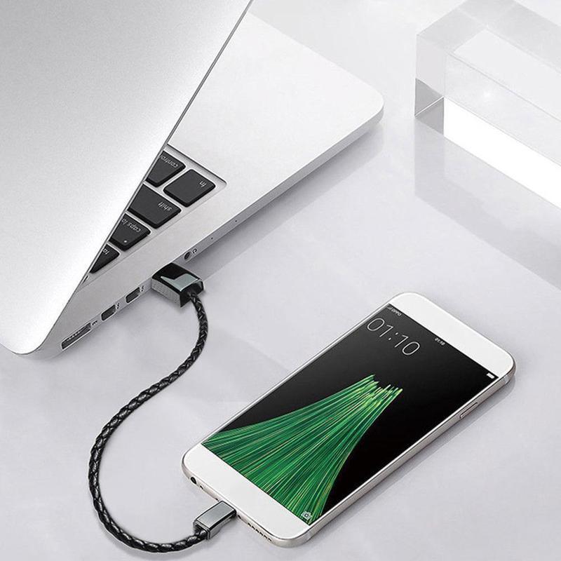 Leather Mini USB Bracelet Data Charging Cable - Lux Buy