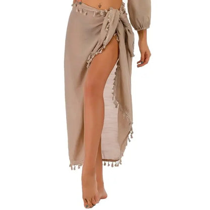 Womens Long Beach Cover Up Sarong - Lux Buy