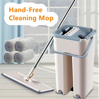 Hand Free Flat Mop and Bucket - Lux Buy