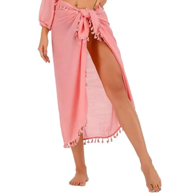 Womens Long Beach Cover Up Sarong - Lux Buy